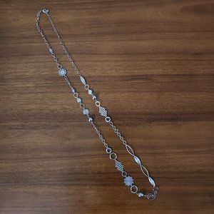 Eclectic Silver Wrap Necklace